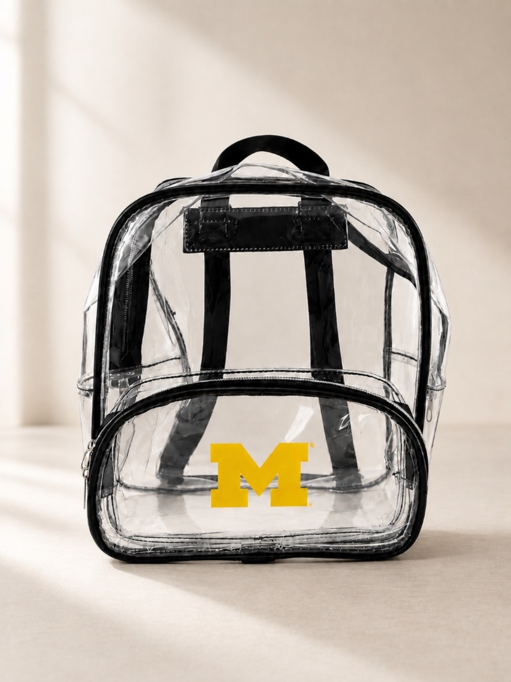Logobrands Michigan Wolverines Clear Backpack M Logo with Black trim